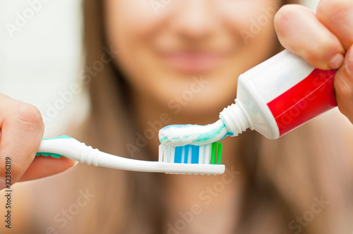 Toothbrush with toothpaste photo