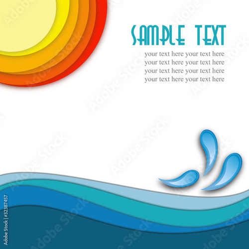 Sun and sea, summer background # Vector