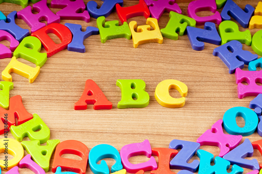 Early education concept with letters Early education concept with letters