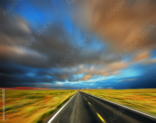 Blurred Road with blurred sky © grthirteen