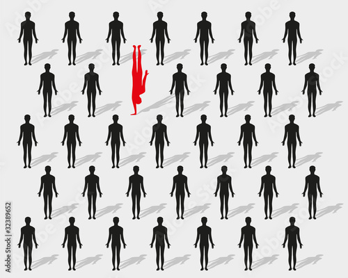 Man standing out from the crowd
