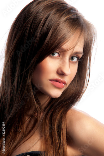 portrait of a cute brunette girl