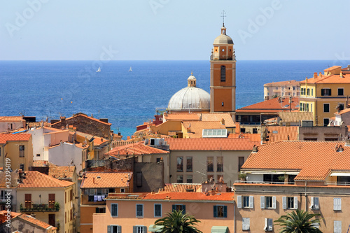 orange roofs of the old town of Ajaccio, Corsica