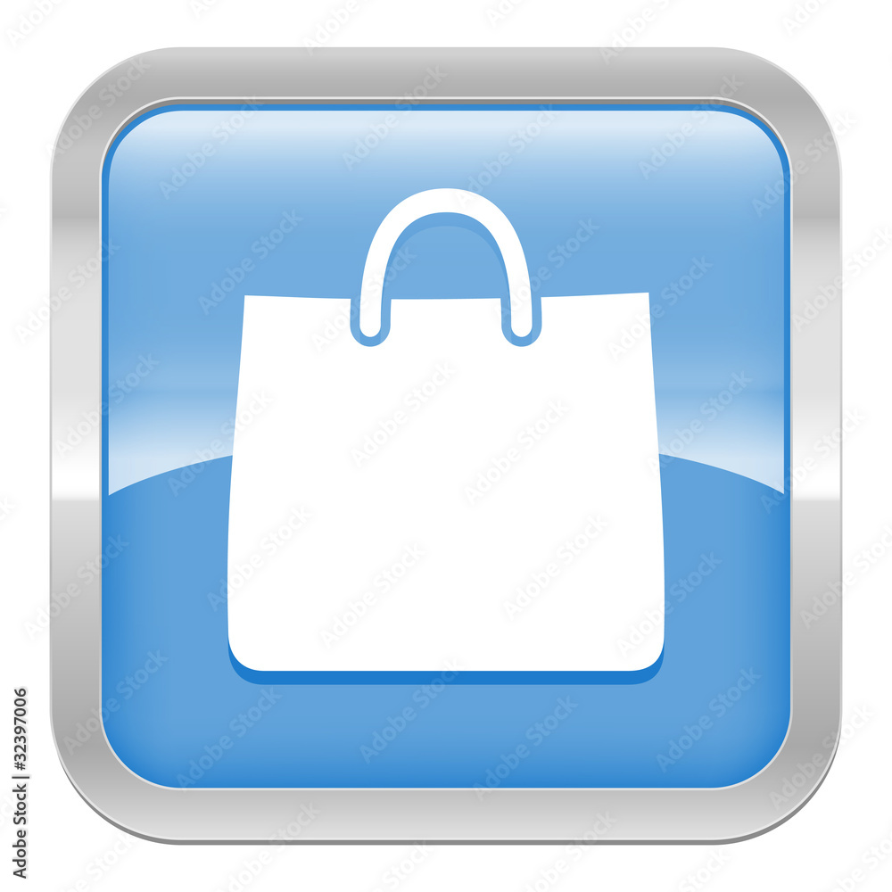 pictogramme sac shopping série carré bleu Stock Vector | Adobe Stock