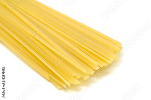 Linguine Pasta on White Background photo