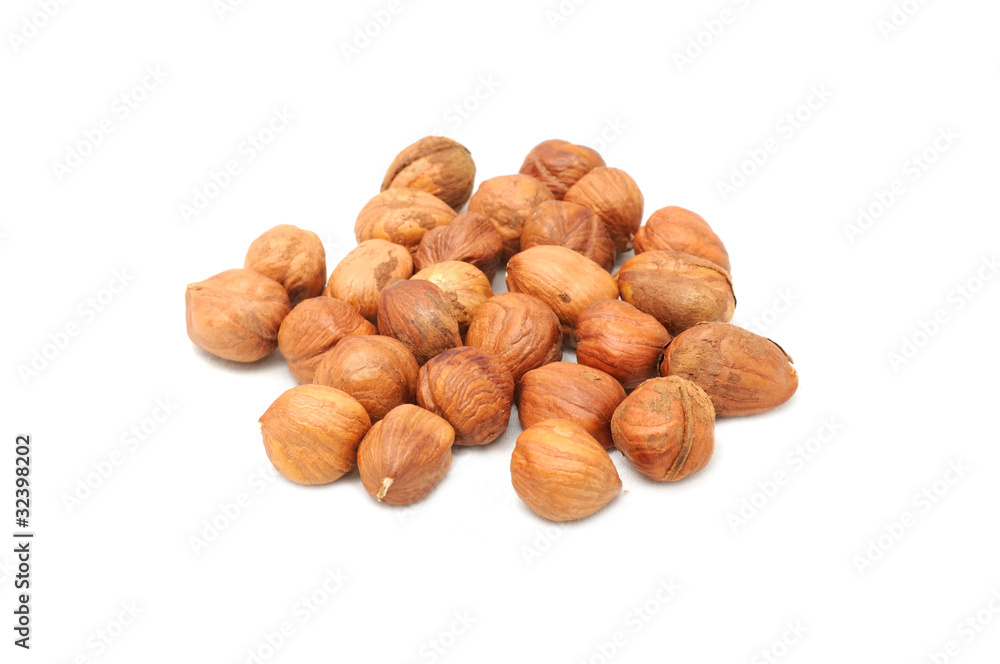 Hazelnuts Isolated on White Background Hazelnuts Isolated on White Background