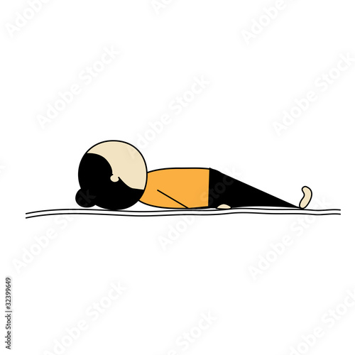Woman practicing yoga, shavasana