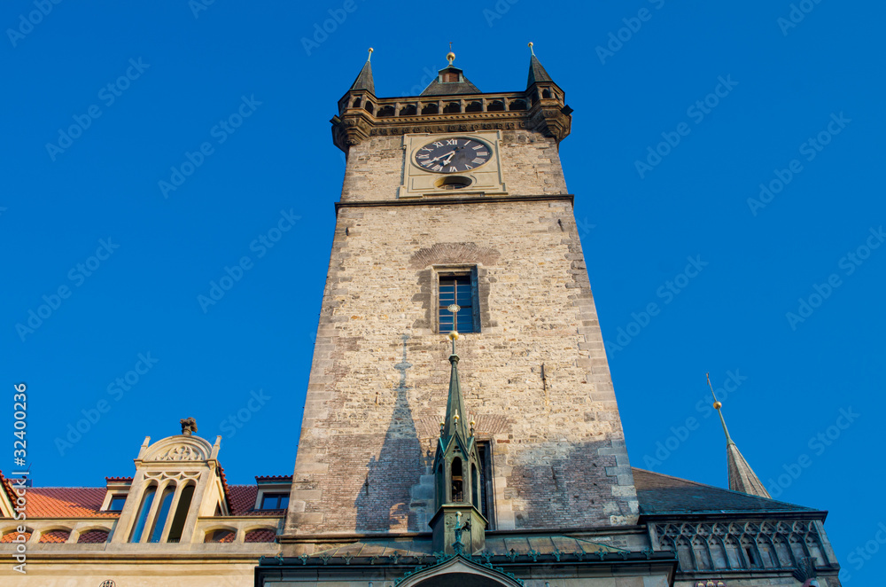 Old City Hall Clock Tower, Old Town Square, Prague, Bohemia