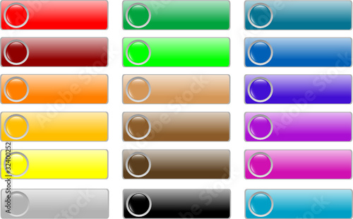glossy empty web buttons colored set