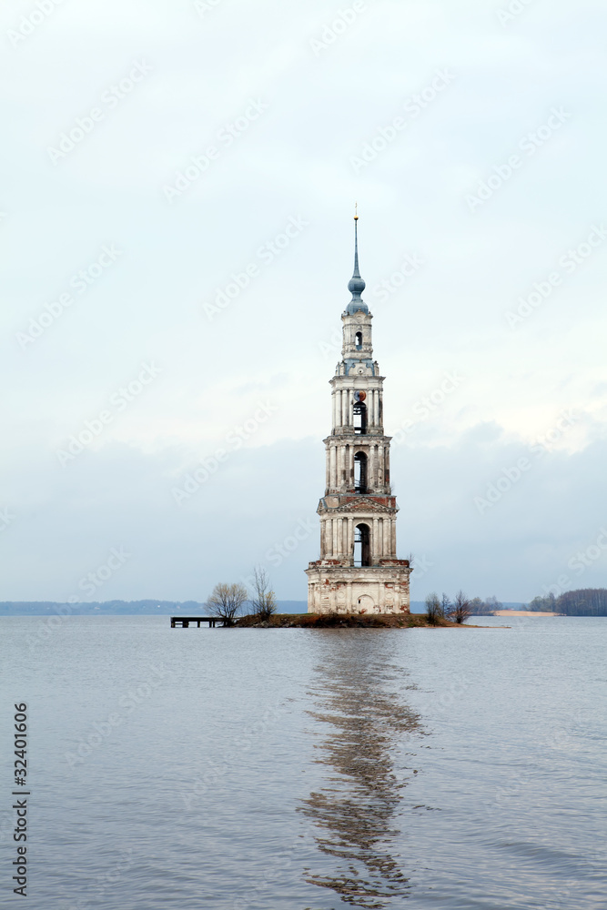 Flooded Belltower In Kalyazin Flooded Belltower In Kalyazin
