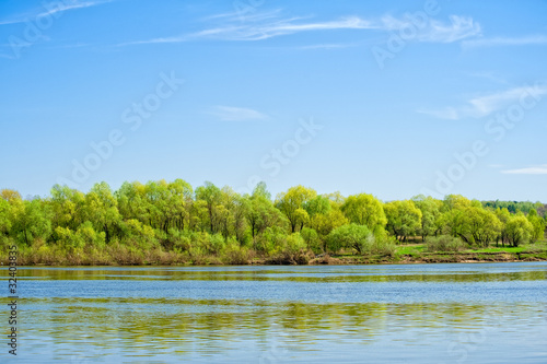 On the shore a large river