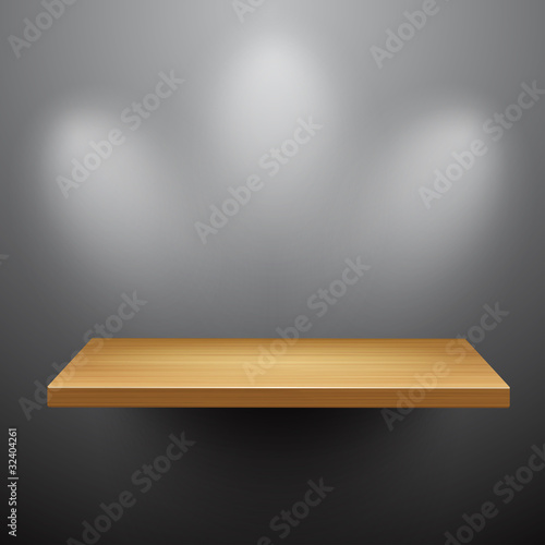 3d isolated Empty shelf for exhibit