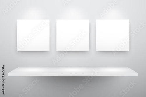 3d isolated Empty shelf