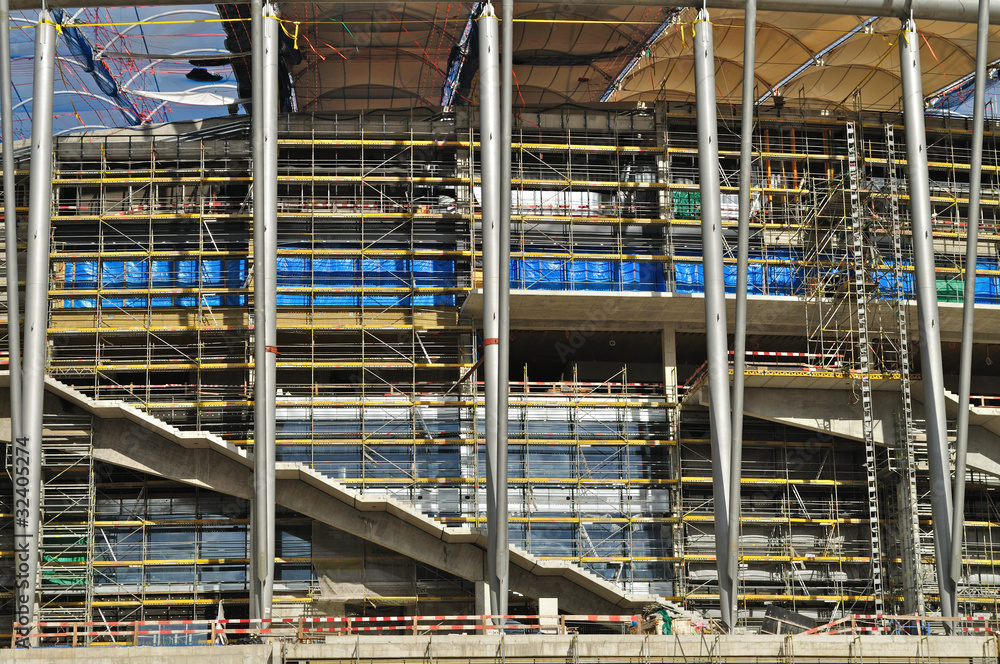 Sports stadium under construction. Warsaw