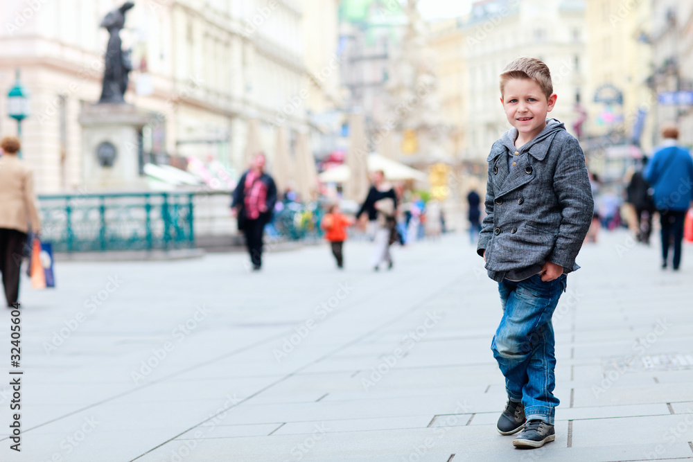 Boy in city