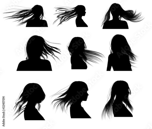 Silhouette: capelli donna photo