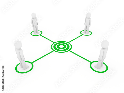 3d men connection green