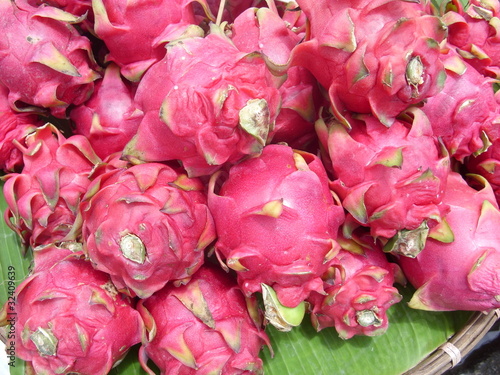 Dragon fruit on sale at Thai market stall