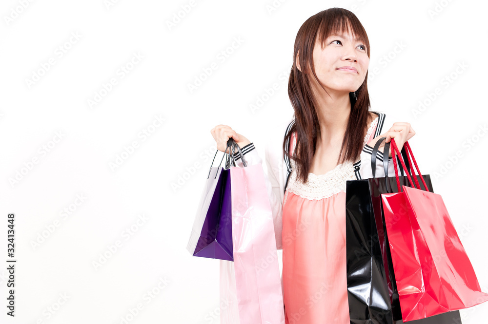 beautiful asian girl in the shopping