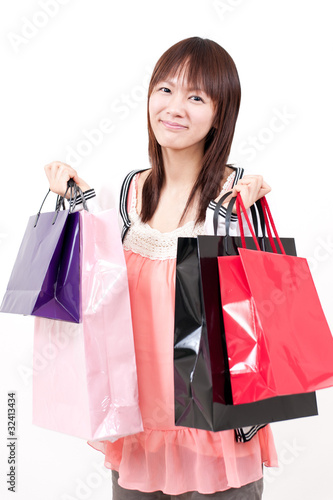 beautiful asian girl in the shopping