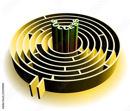 Labirinto Dorato Successo-Success Maze Labyrinth-Vector