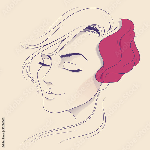 Blonde beauty. Abstract woman face
