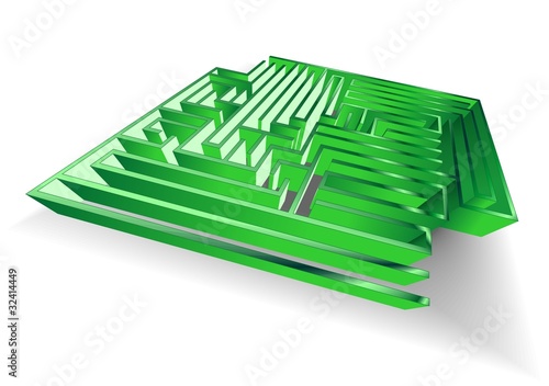 Labirinto Verde-Green Labyrinth Maze-Vector