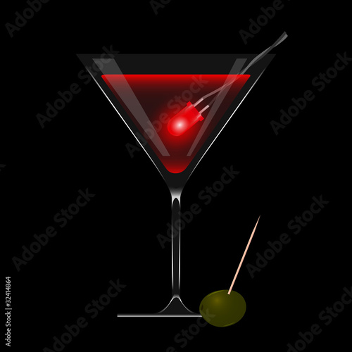 led rosso, aperitivo e oliva