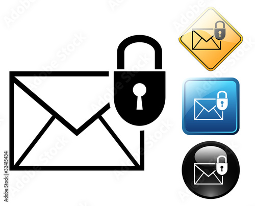 Secure e-mail pictogram and signs