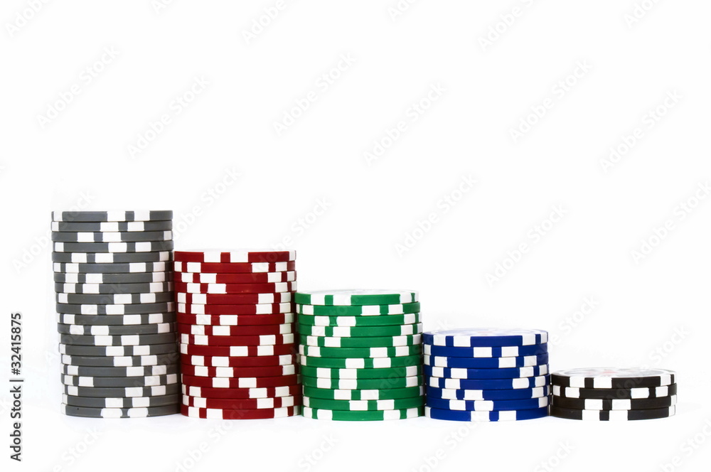 Piled poker chips Piled poker chips
