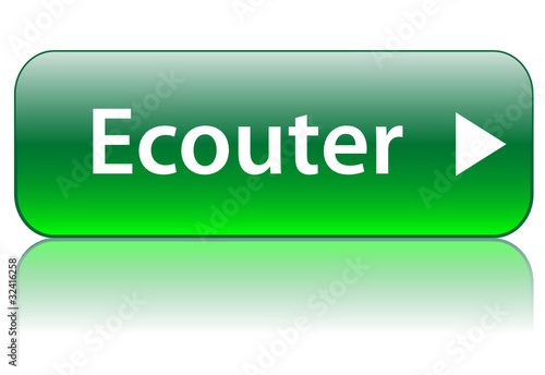 Bouton Web ECOUTER (audio radio live musique en direct lecture)