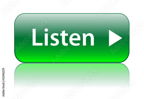 "LISTEN" Web Button (play music live media player icon audio)
