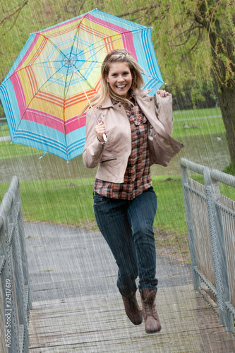 Woman in the rain