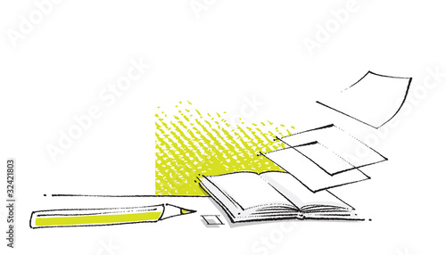 open book icon, stylized, vector