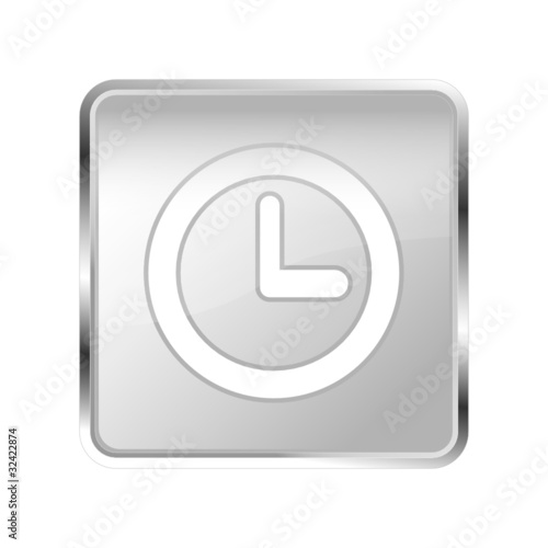 Button Uhr silber grau platin