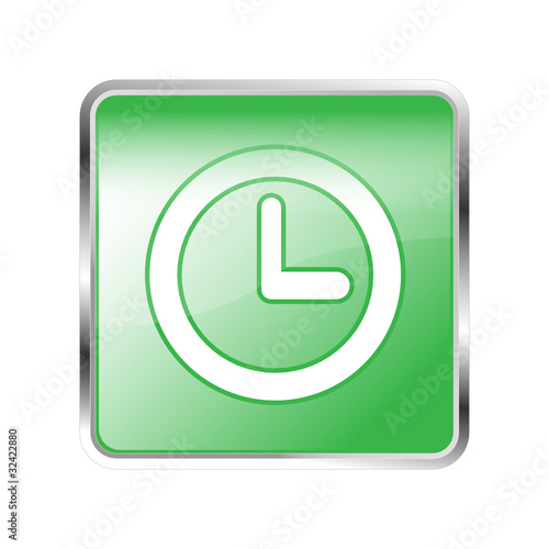Button Uhr grün