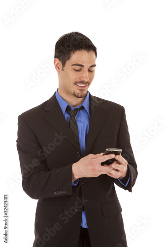 Business man text smile