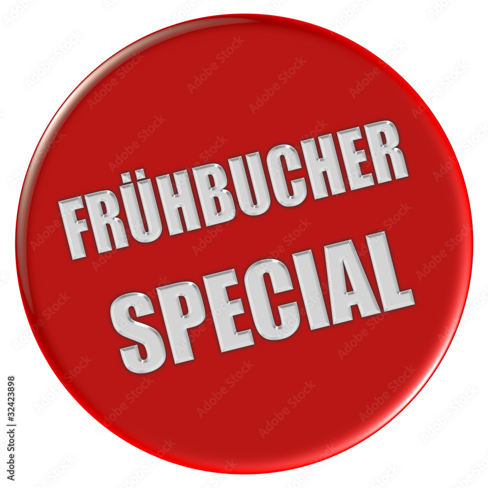 Button rot rund FRÜHBUCHER SPECIAL Button rot rund FRÜHBUCHER SPECIAL