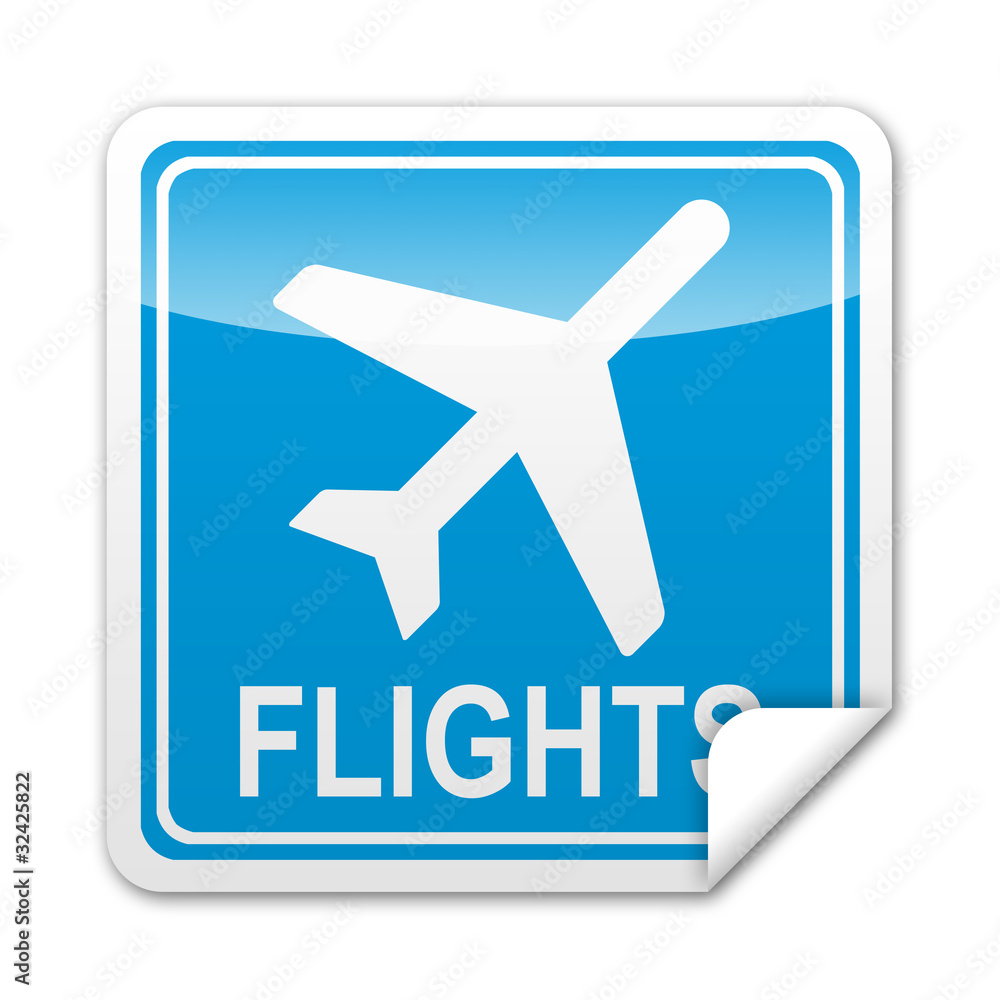 Pegatina cuadrada FLIGHTS con reborde Pegatina cuadrada FLIGHTS con reborde