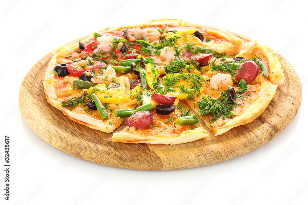 tasty Pizza with olives isolated on white tasty Pizza with olives isolated on white