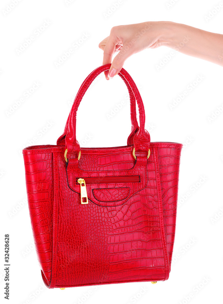 Red women bag isolated on white background Red women bag isolated on white background