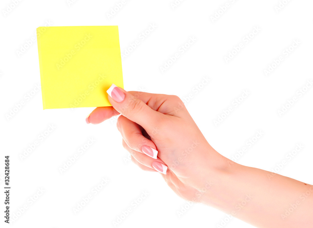 Holding a Yellow Note Holding a Yellow Note