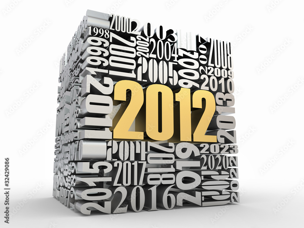 New year 2012. Cube consisting of the numbers New year 2012. Cube consisting of the numbers