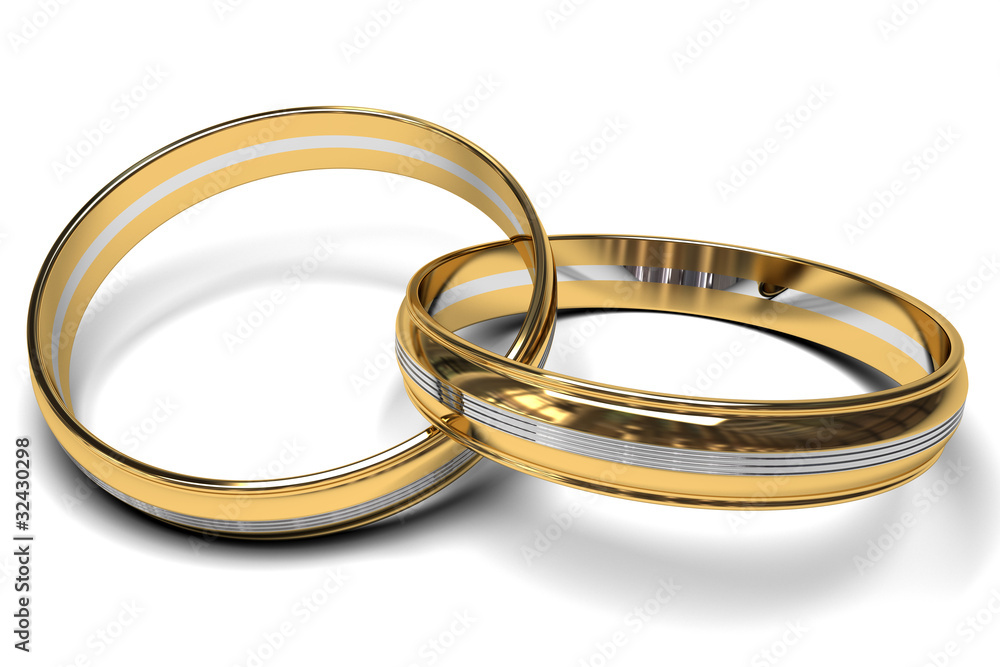 anillos de oro bicolor. Stock Illustration | Adobe Stock