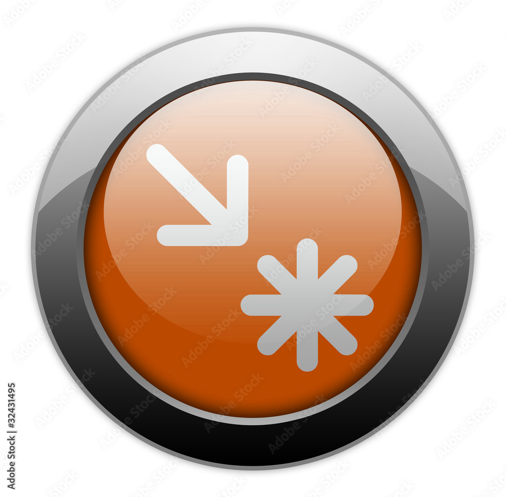 Orange Metallic Orb Button Orange Metallic Orb Button