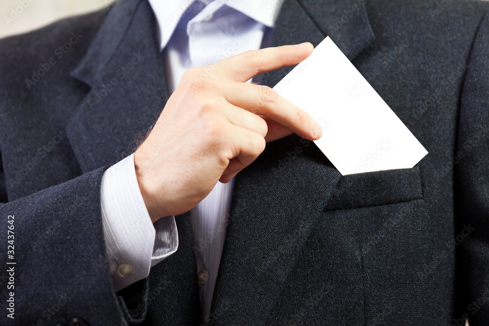 Blank card in businessmen hand Blank card in businessmen hand