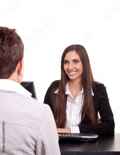 businesswoman with a client