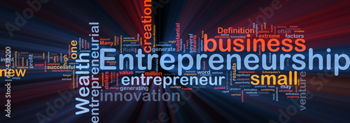 Business entrepreneurship background concept glowing photo