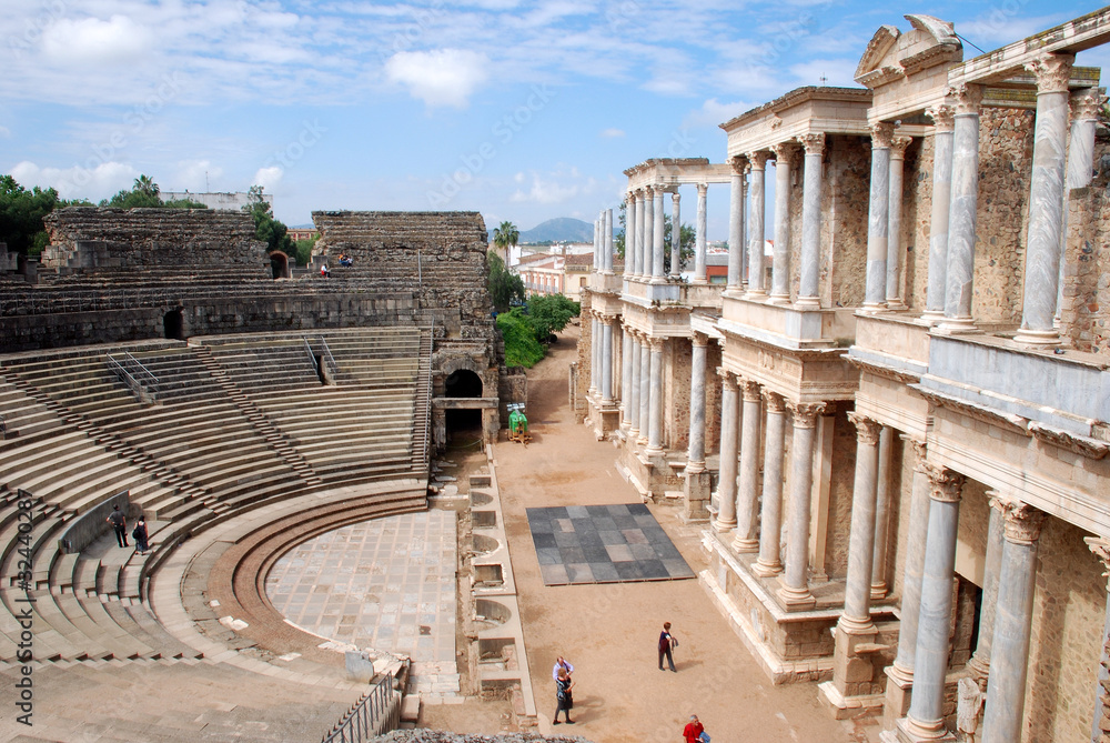 Obraz premium TEATRO ROMANO. EXTREMADURA, MÉRIDA, ESPAÑA