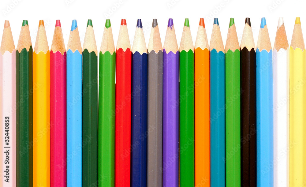 Various colour pencils isolated on the white Various colour pencils isolated on the white